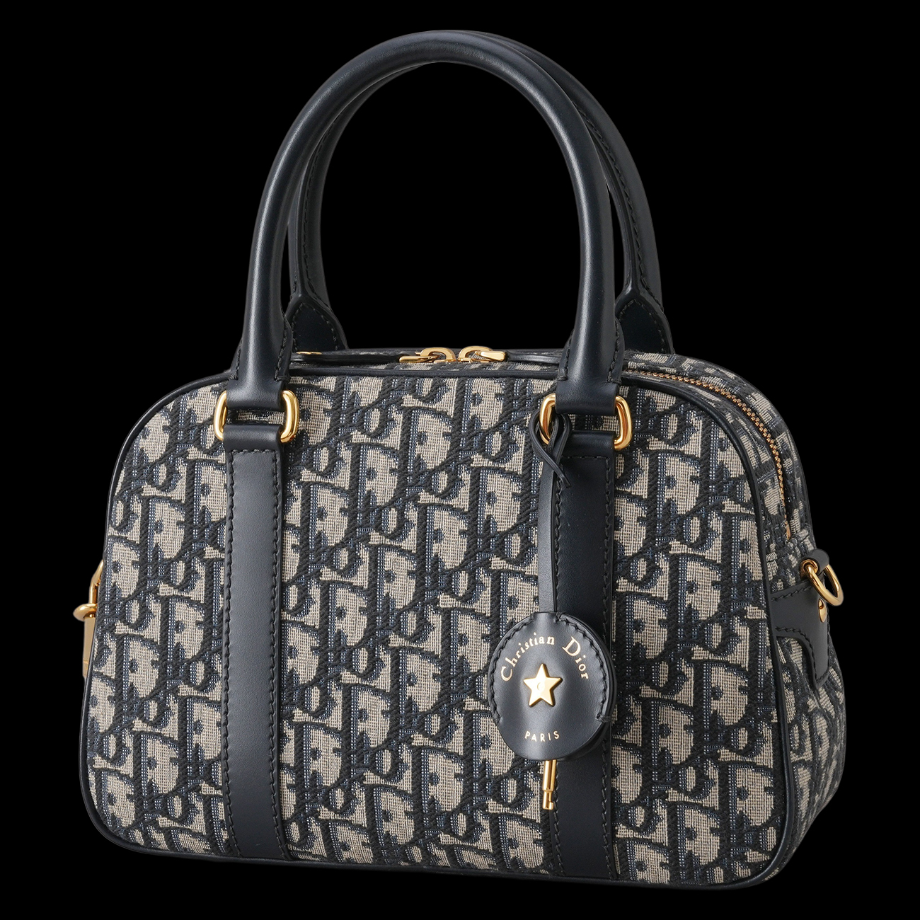 CHRISTIAN DIOR(USED)디올 오블리크 D VIBE 볼링 미디움 백